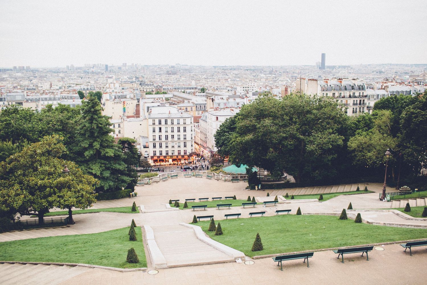View from Sacre Coeur to Montmartre