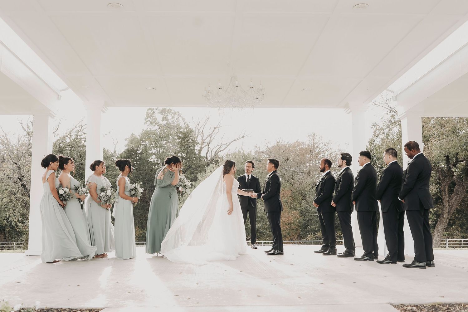 Close emotional moment during wedding vows