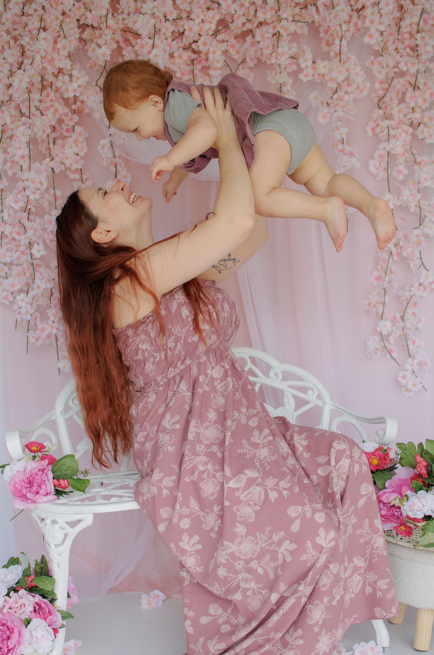 A sequence of four photos capturing an intimate dance moment against white walls and arched windows.