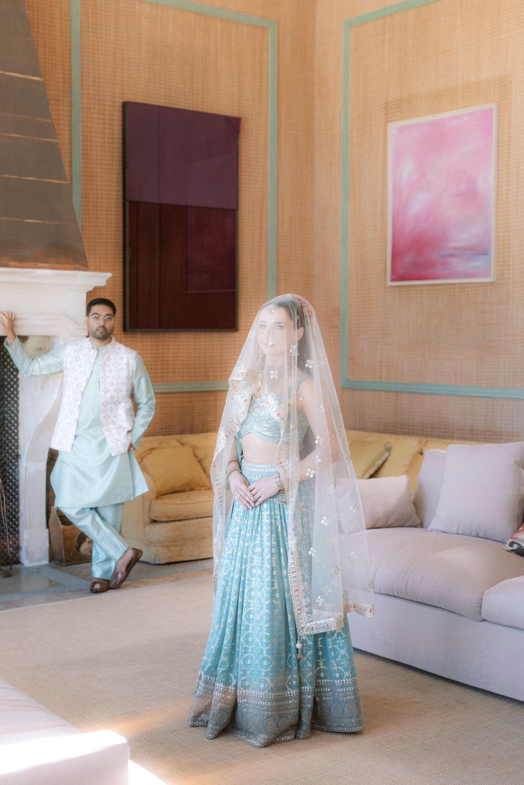 editorial bridal portrait multicultural wedding Casa Bons Ares