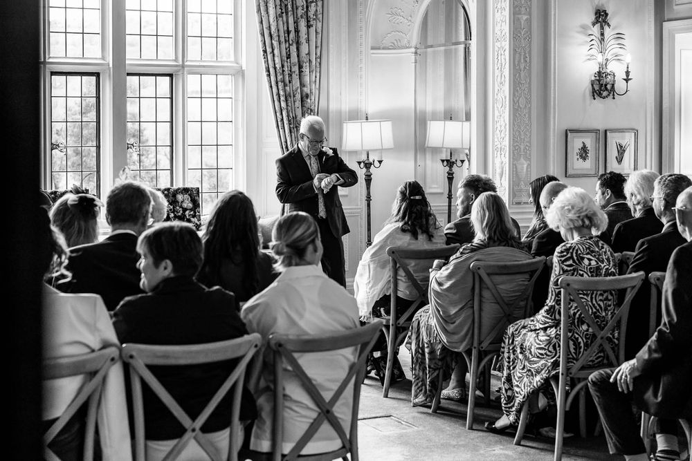 Groom waiting for Bride to arrive, Dartmoor Wedding, Bovey Castle