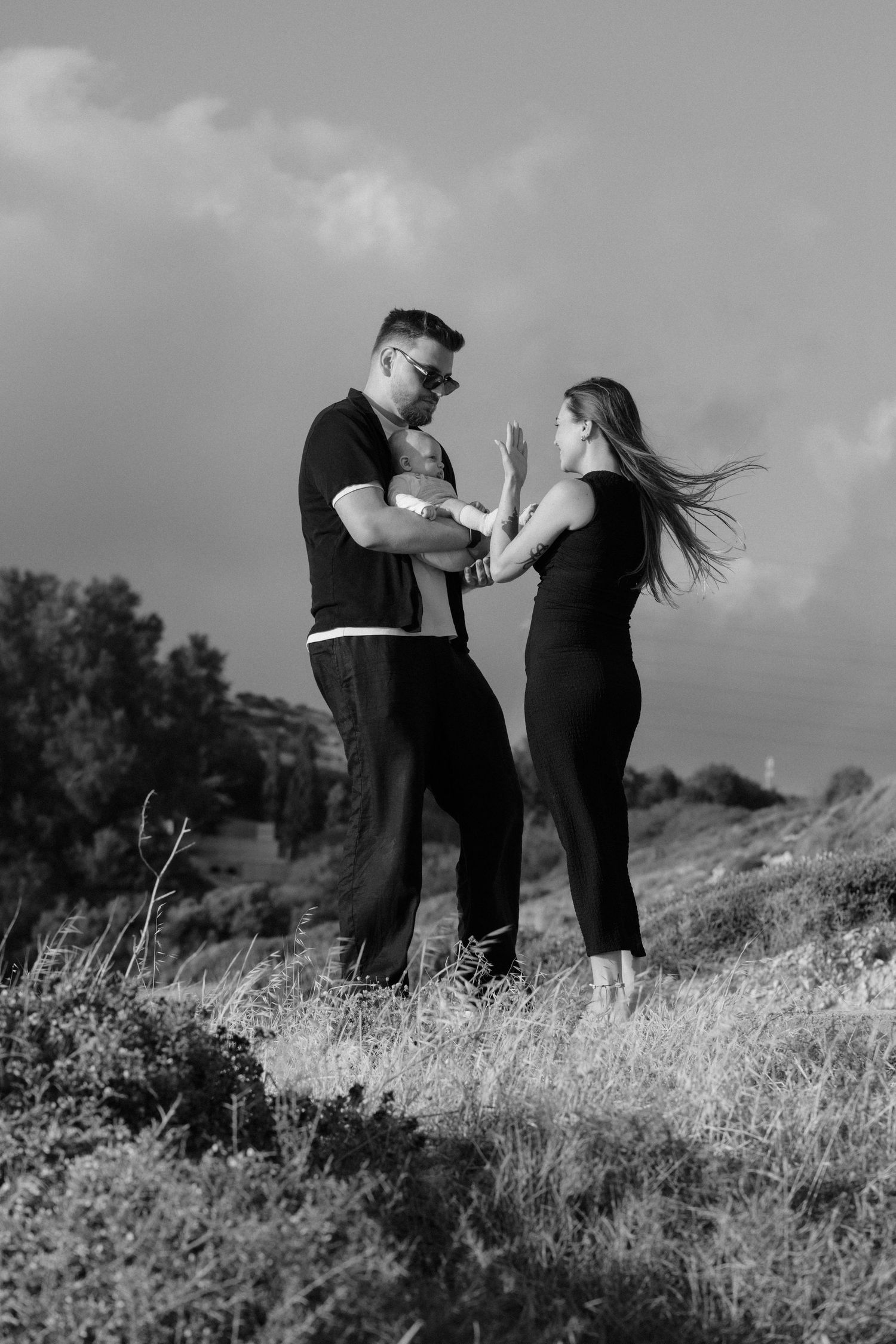 Couple captured during their proposal in Cyprus at Aphrodite Hills.