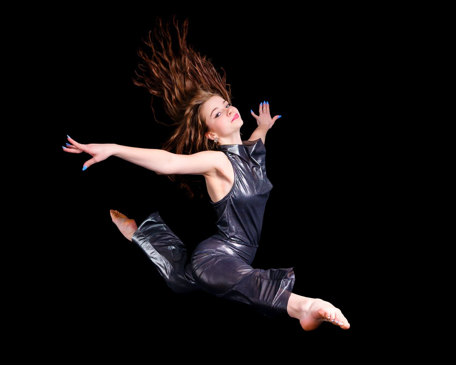 Dance portrait with dramatic lighting, mid-air action shot, by Deanna Fox, SportsFox Photography, Hershey PA