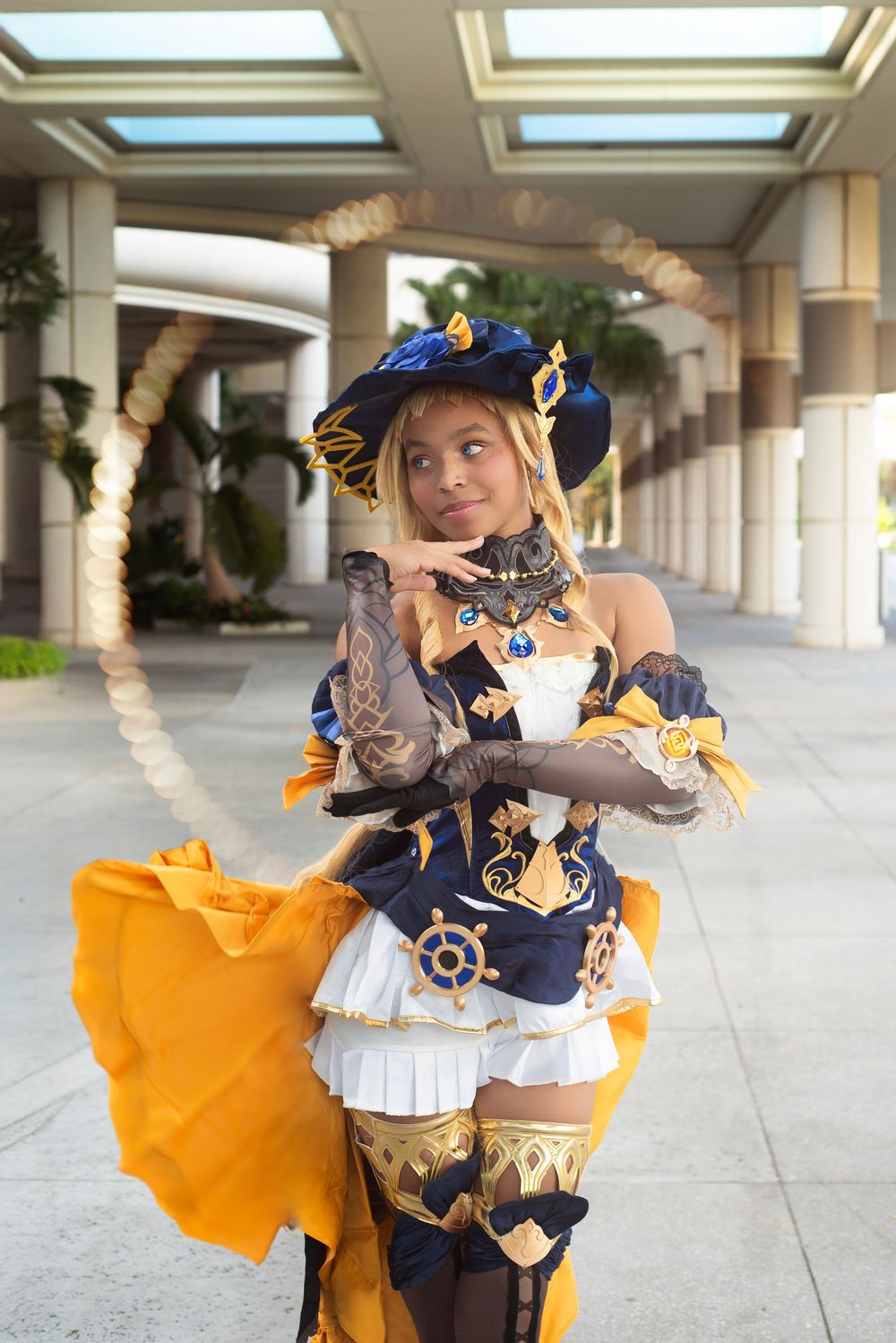 Solo session Genshin Impact character. Cute whimsical posing magical affects. Video game character.