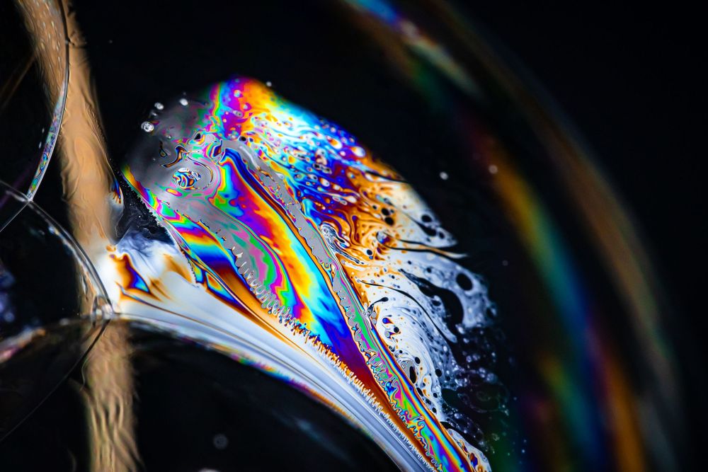 Bubbles: colorful macro detail photo
