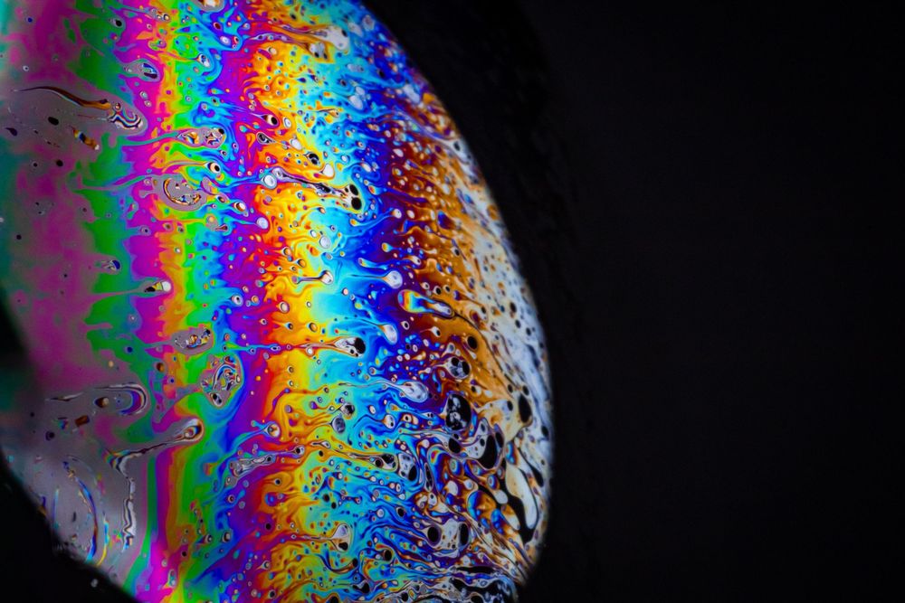 Bubbles: colorful macro detail photo