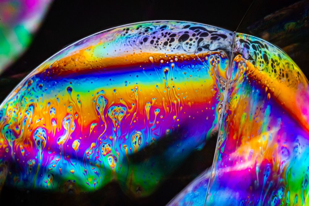 Bubbles: colorful macro detail photo
