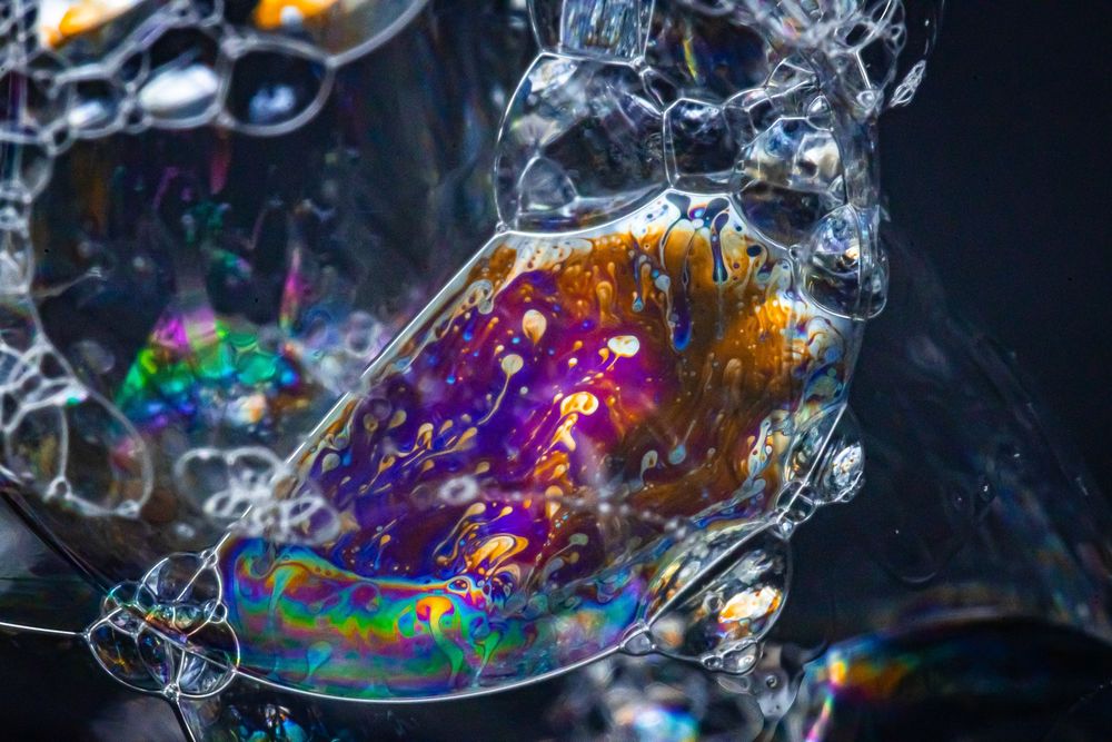 Bubbles: colorful macro detail photo
