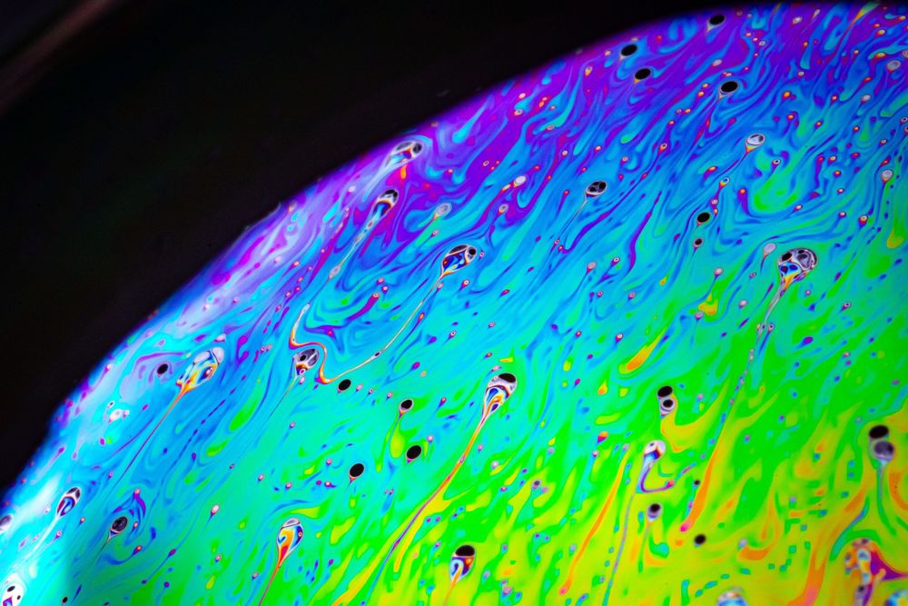 Bubbles: colorful macro detail photo