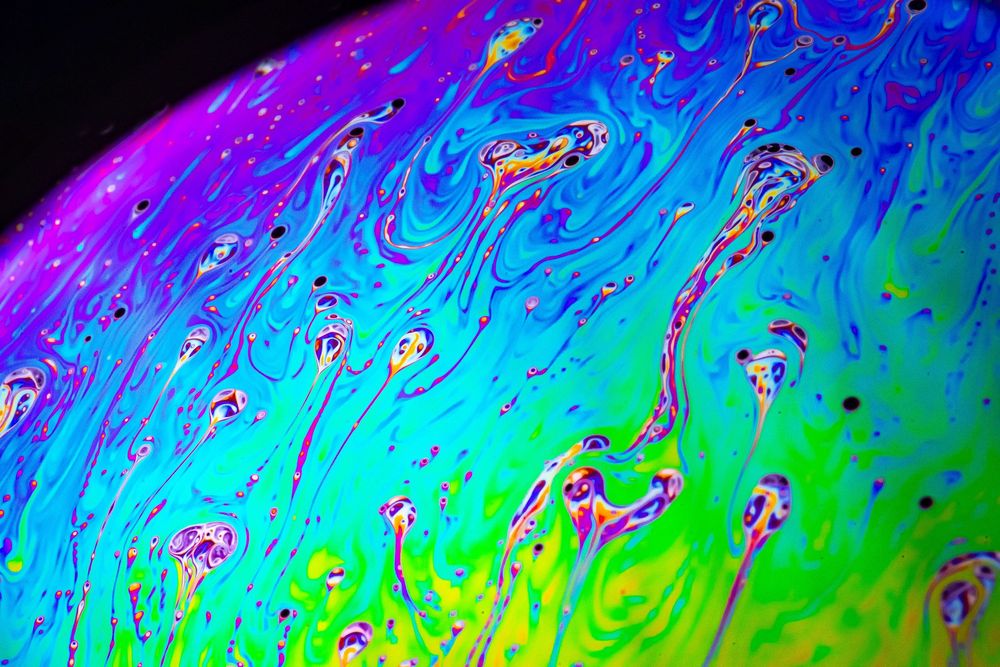 Bubbles: colorful macro detail photo