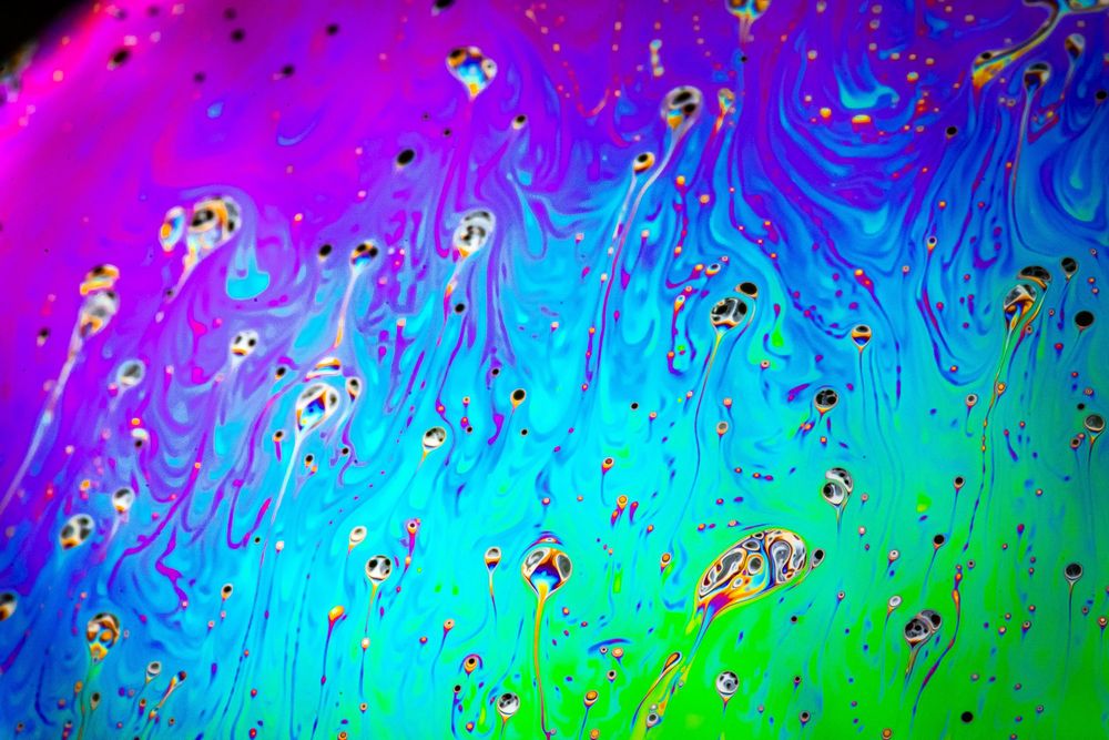 Bubbles: colorful macro detail photo