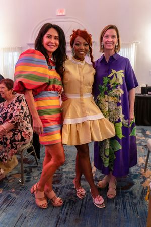 Lanatria and other guest gather to show off thier vibrant outfits at the 2026 North Carolina Azalea Festival Spring Fashion Show