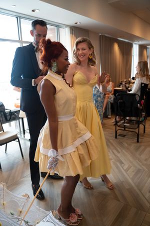 Lanatria, Richard, and Amber behind the scenes celebrating 2026 Azalea Festival Spring Fashion Show  Show at the Holiday Inn Resort