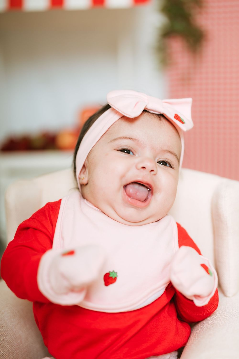 2 month baby photography session in New Jersey capturing early smiles and expressions