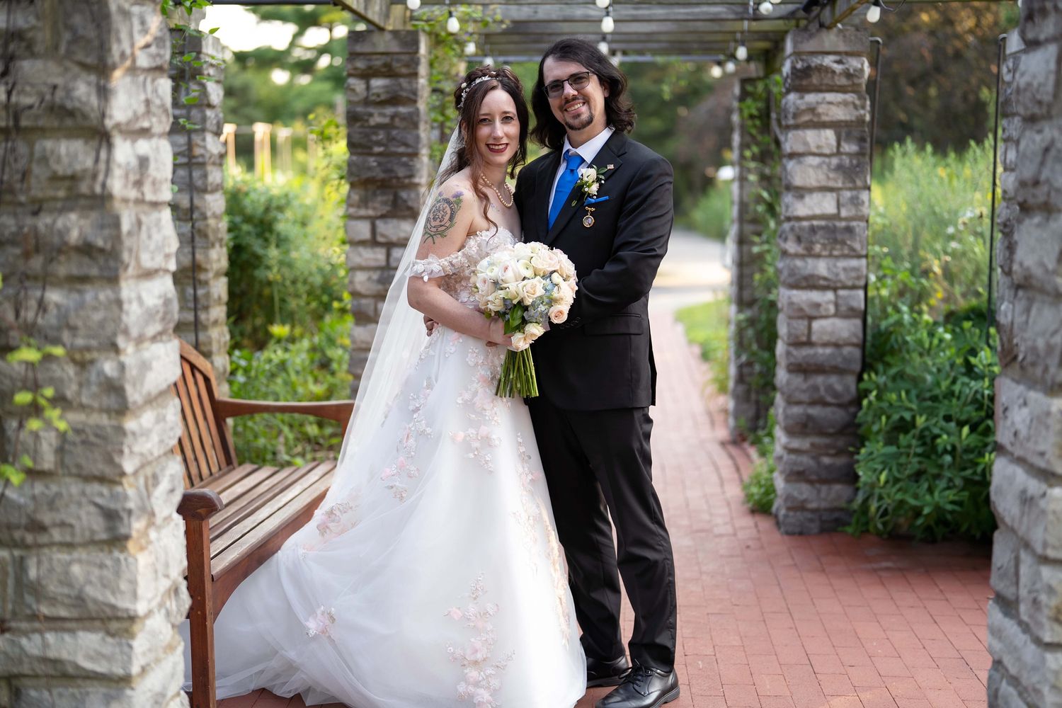 Bride and groom photo at Toledo zoo wedding venue