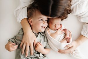 Playful close-up series of family members sharing joyful moments together.