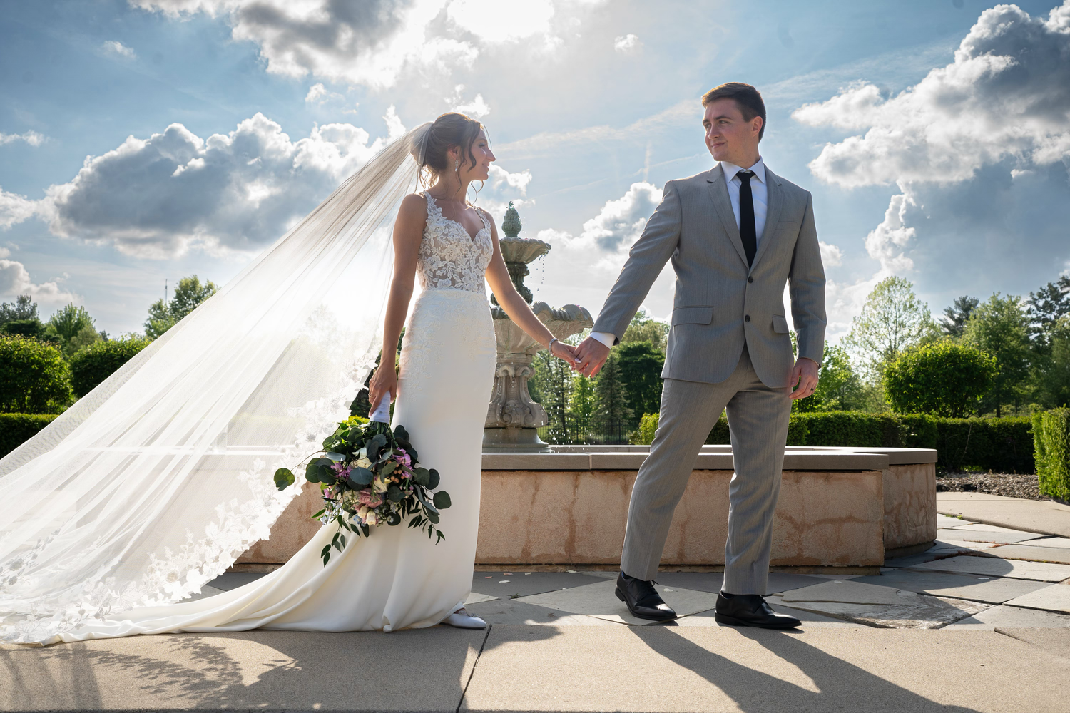 elegant wedding couple in columbus ohio