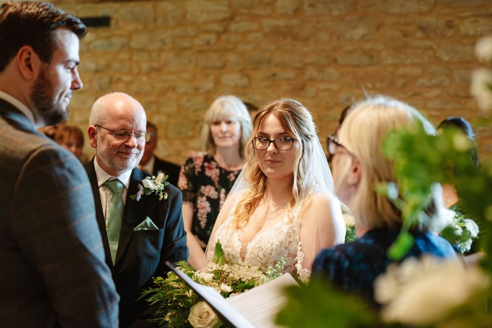 Bath Wedding Photographer Zara Davis Photography Cotswolds Wick Farm Bath bride and groom at alter