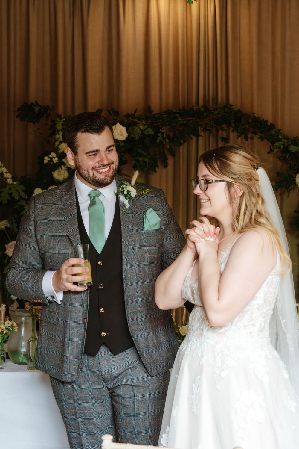 Bath Wedding Photographer Zara Davis Photography Cotswolds Wick Farm Bath candid moment for bride and groom