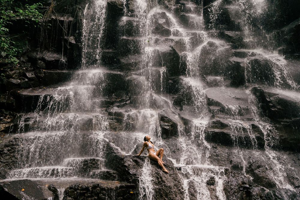 Solo lifestyle photoshoot at Kanto Lampo Waterfall Bali