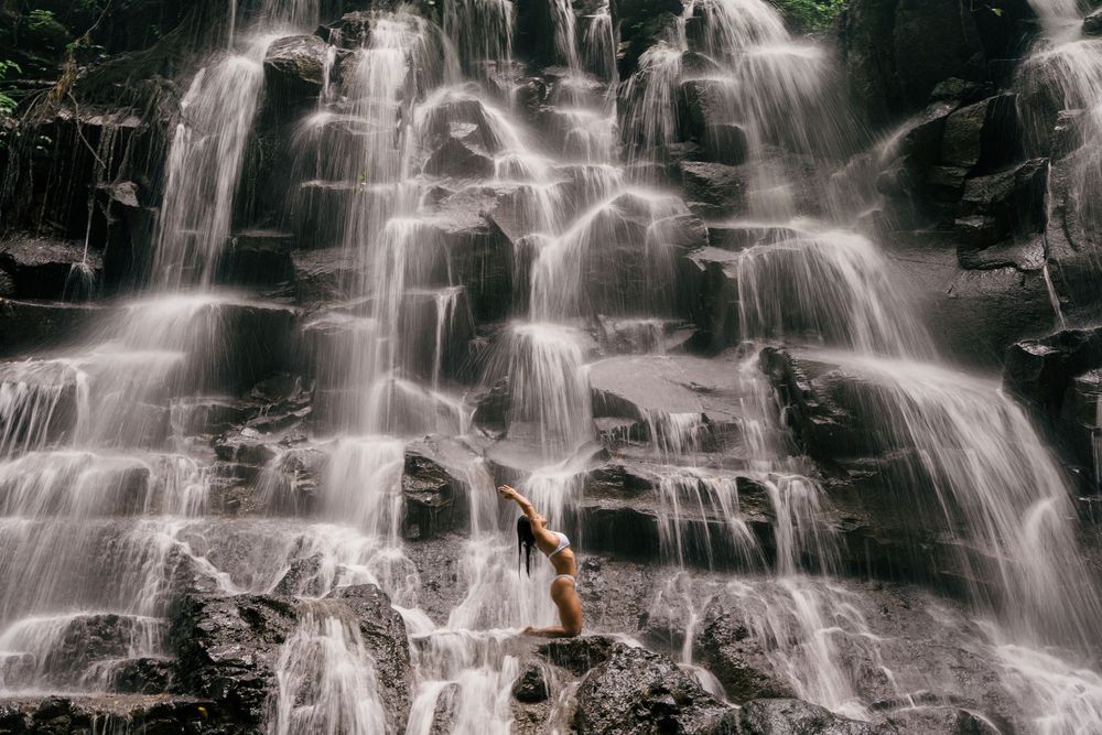 Solo lifestyle photoshoot at Kanto Lampo Waterfall Bali