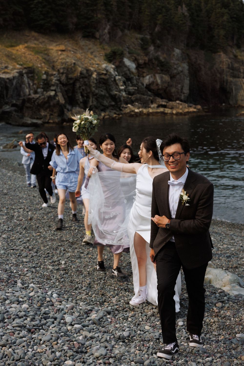 Wedding at Middle Cove Beach, captured by Newfoundland documentary style wedding photographer Kaitlyn Yvette