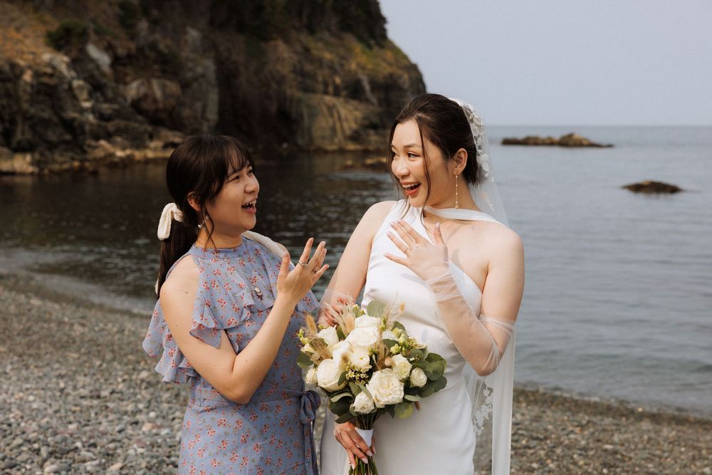 Wedding at Middle Cove Beach, captured by Newfoundland documentary style wedding photographer Kaitlyn Yvette