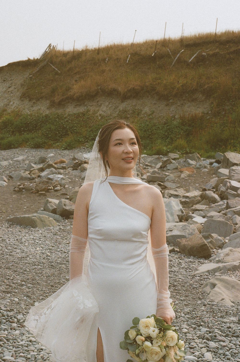 Wedding at Middle Cove Beach, captured by Newfoundland documentary style wedding photographer Kaitlyn Yvette