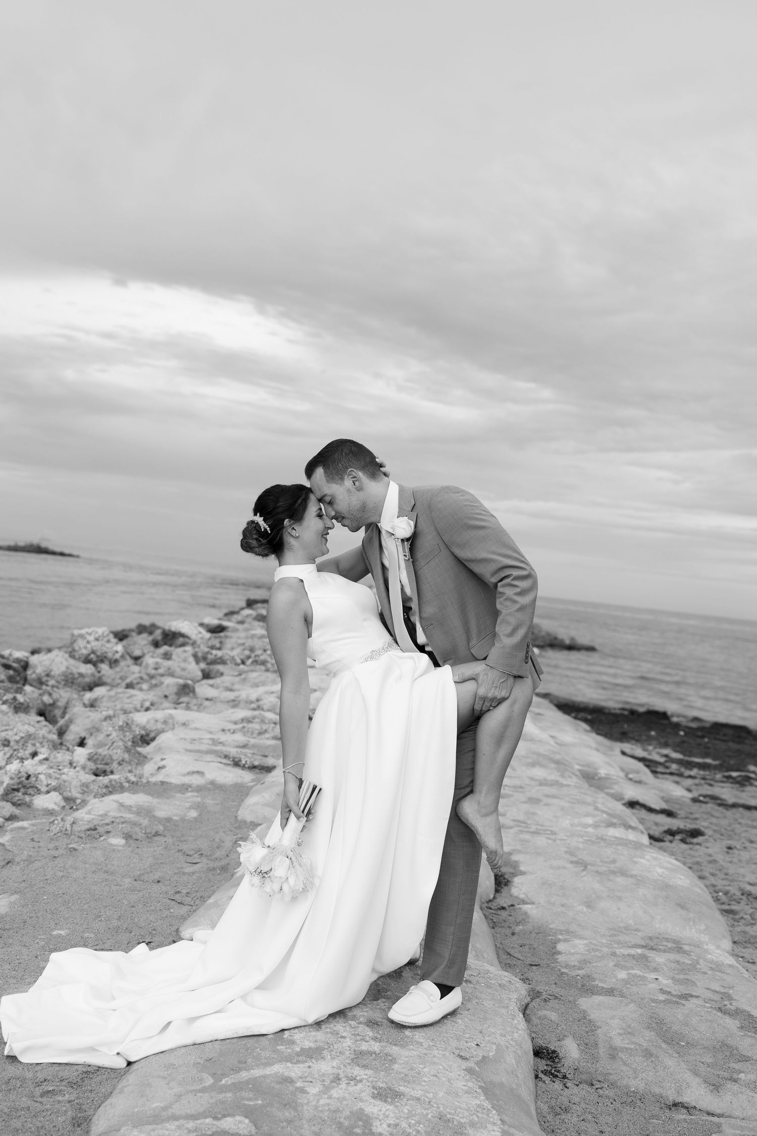 Bride & groom photos, intimate beach and intercoastal elopement in Boca Raton at the South Inlet Park captured by Lindsay McDow Photography