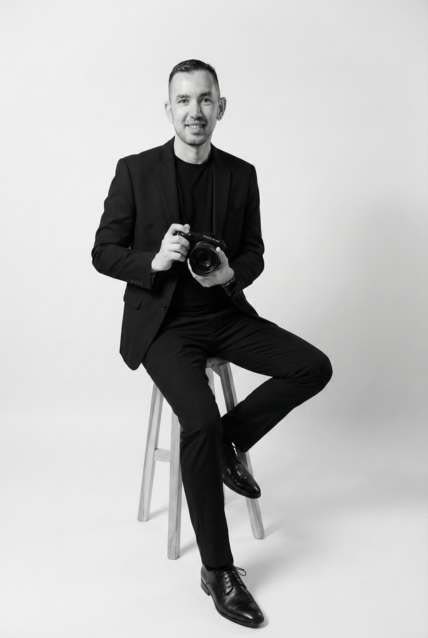 Black and white portrait of a Antonio Matic, wedding photographer in Croatia and Europe