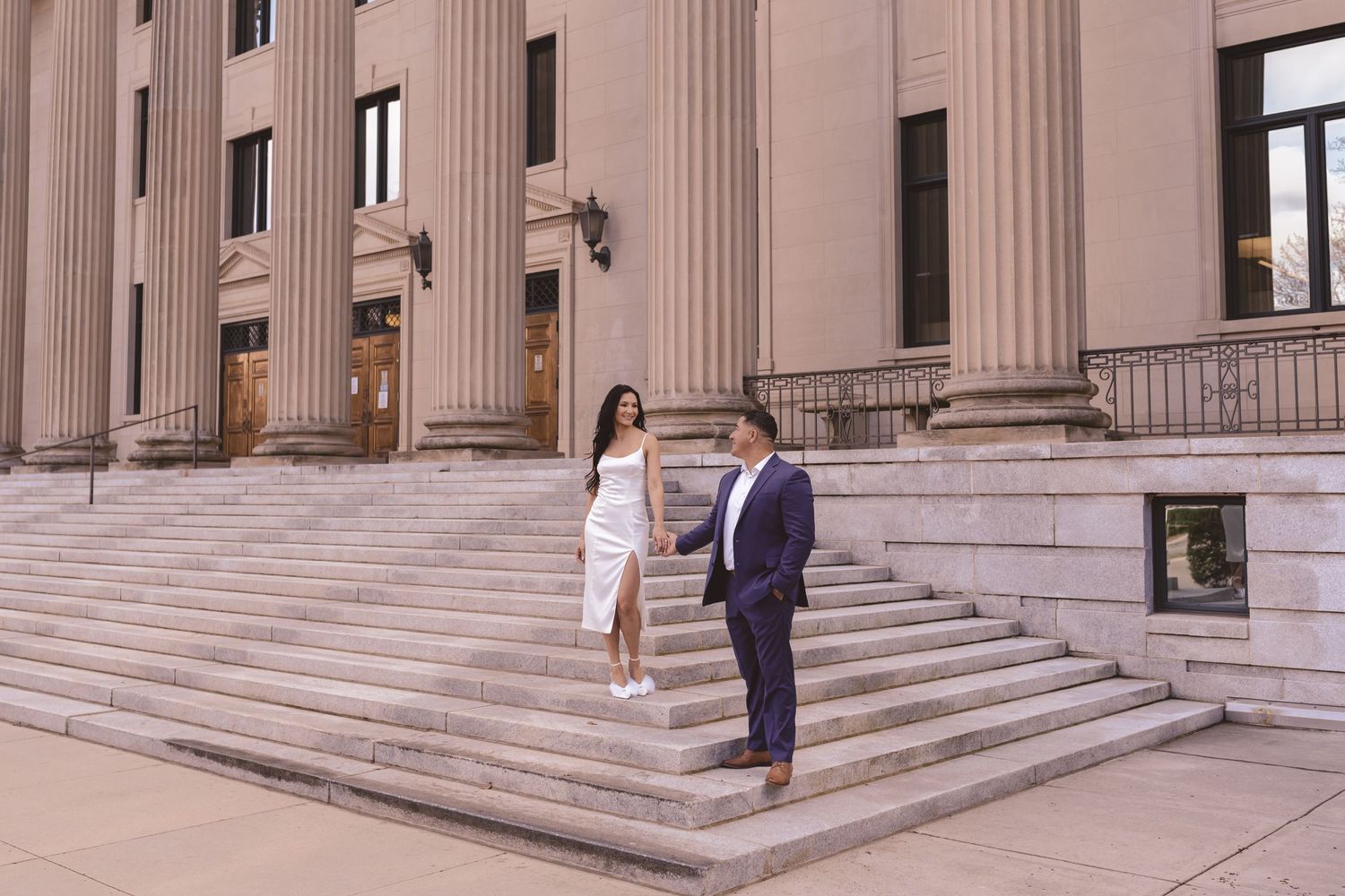 North Carolina engagement photography at the Mecklenburg county courthouse
