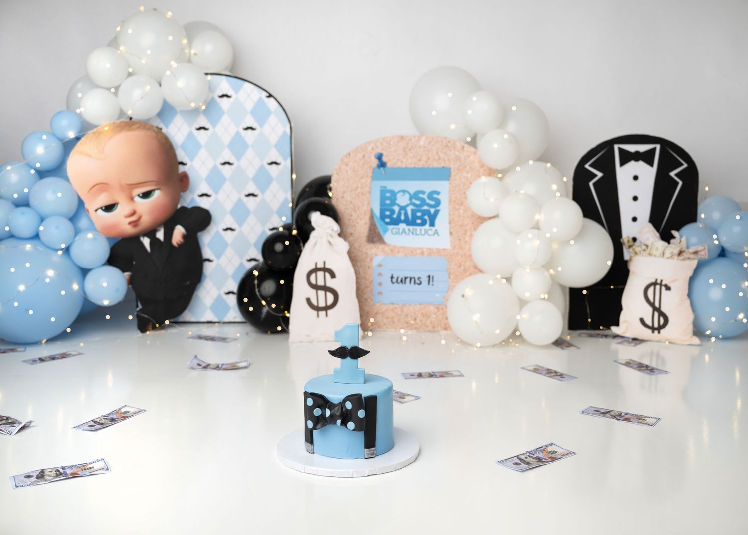 Baby boss themed cake smash.