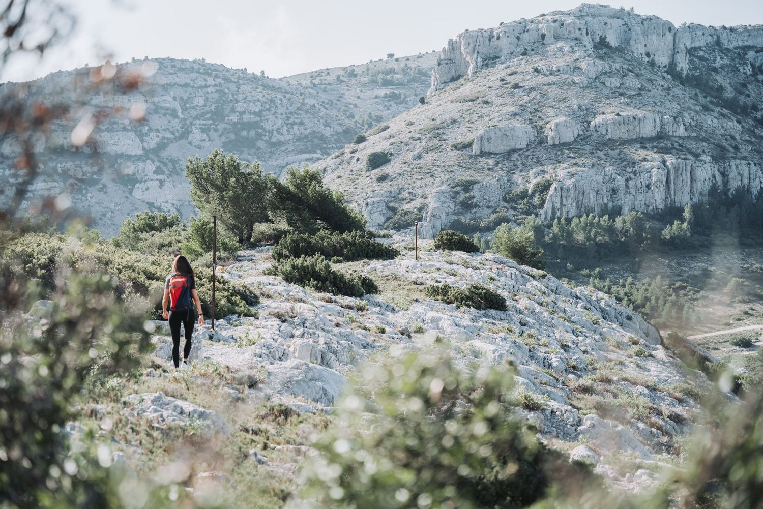 photo d'une femme qui fait une randonné dans un magnifique paysage
