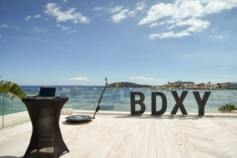 360 video booth ibiza set up for brand event at nobu ibiza bay