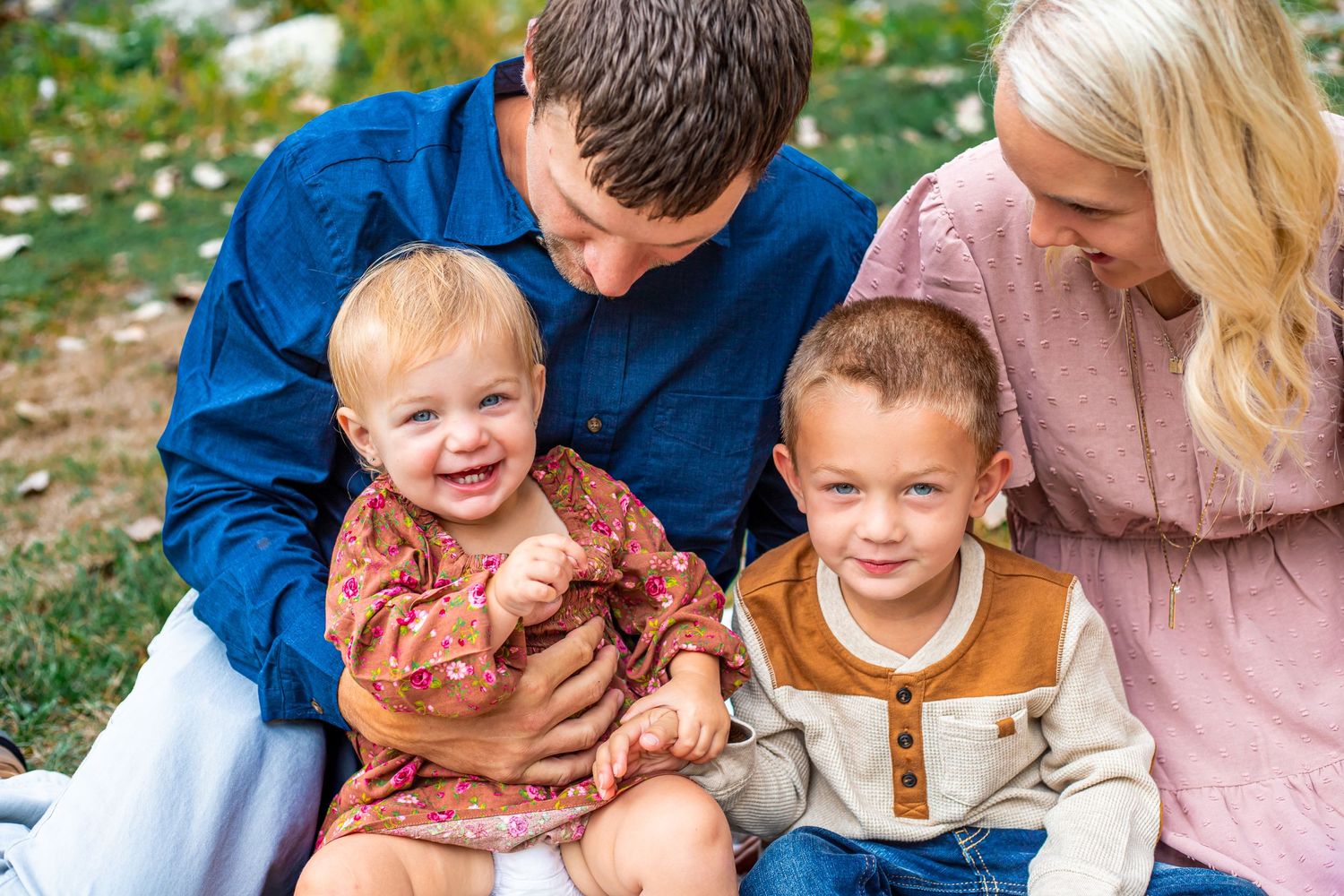 family photo with 2 kids