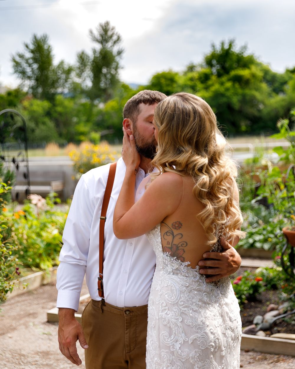 Bride and Groom kissing