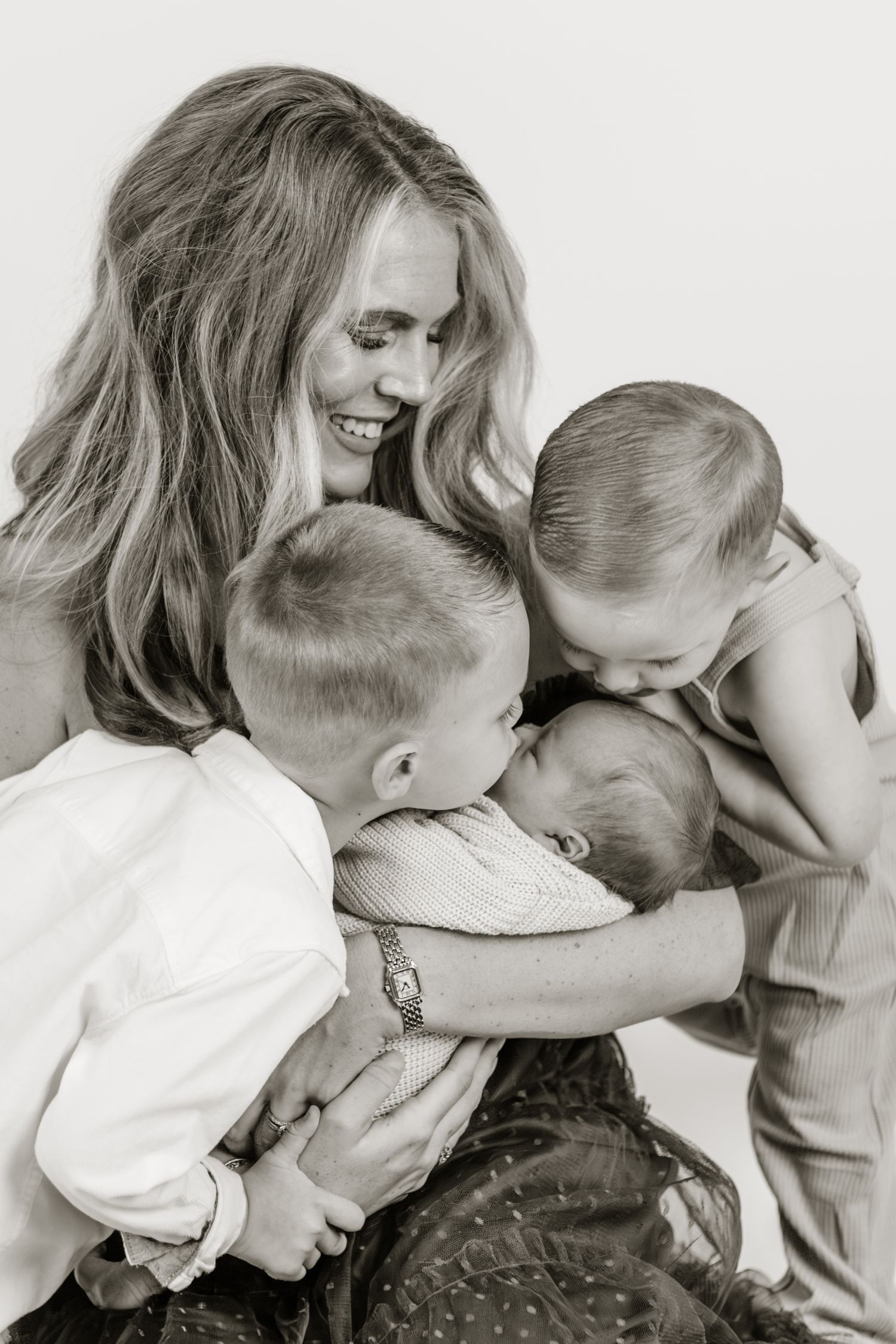 Newborn family studio photo