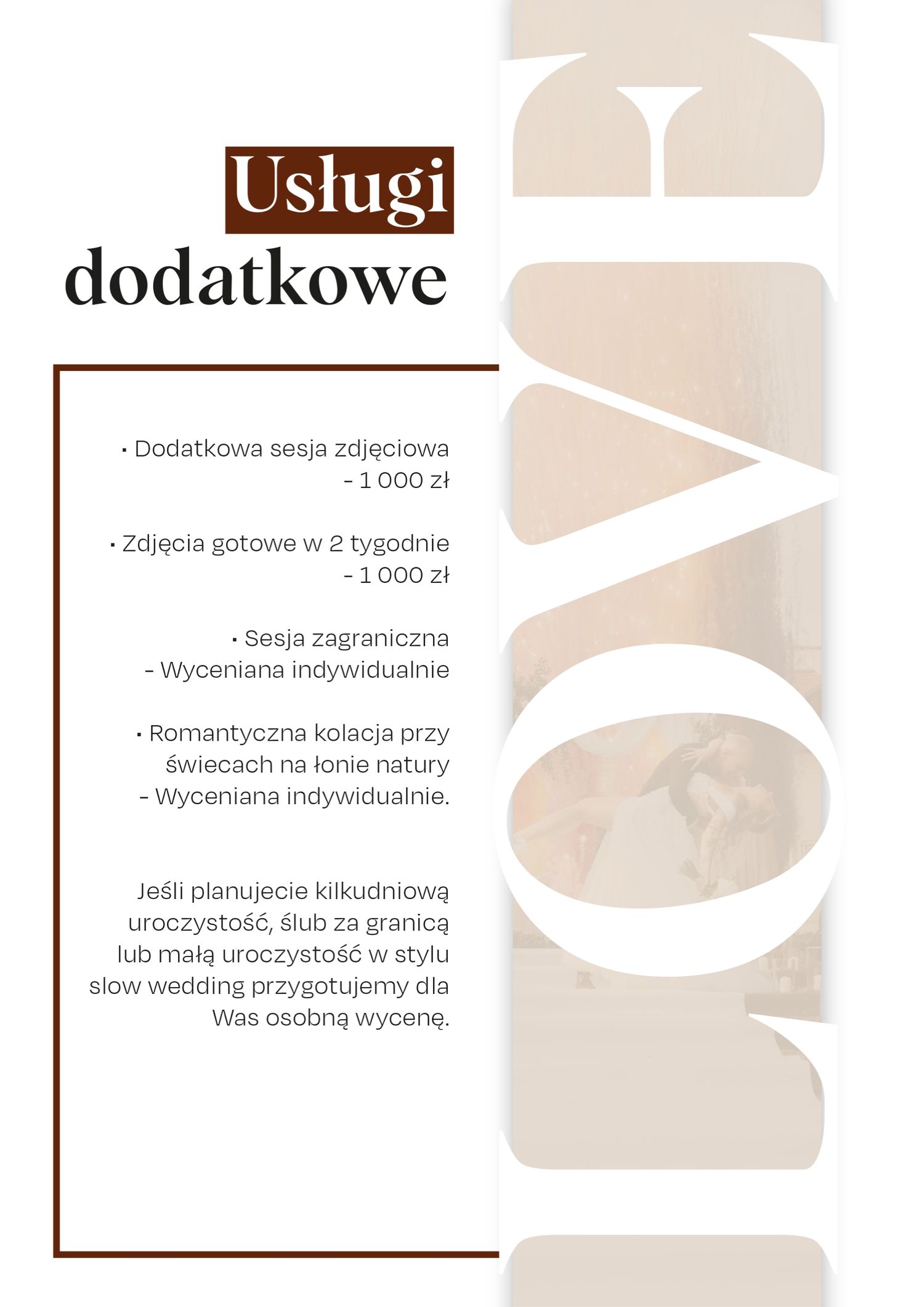 Profesjonalny reportaż ślubny oferta