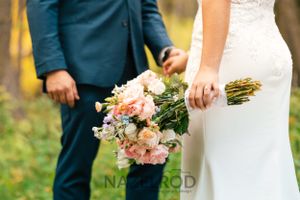 Wedding photograph of brides flowers