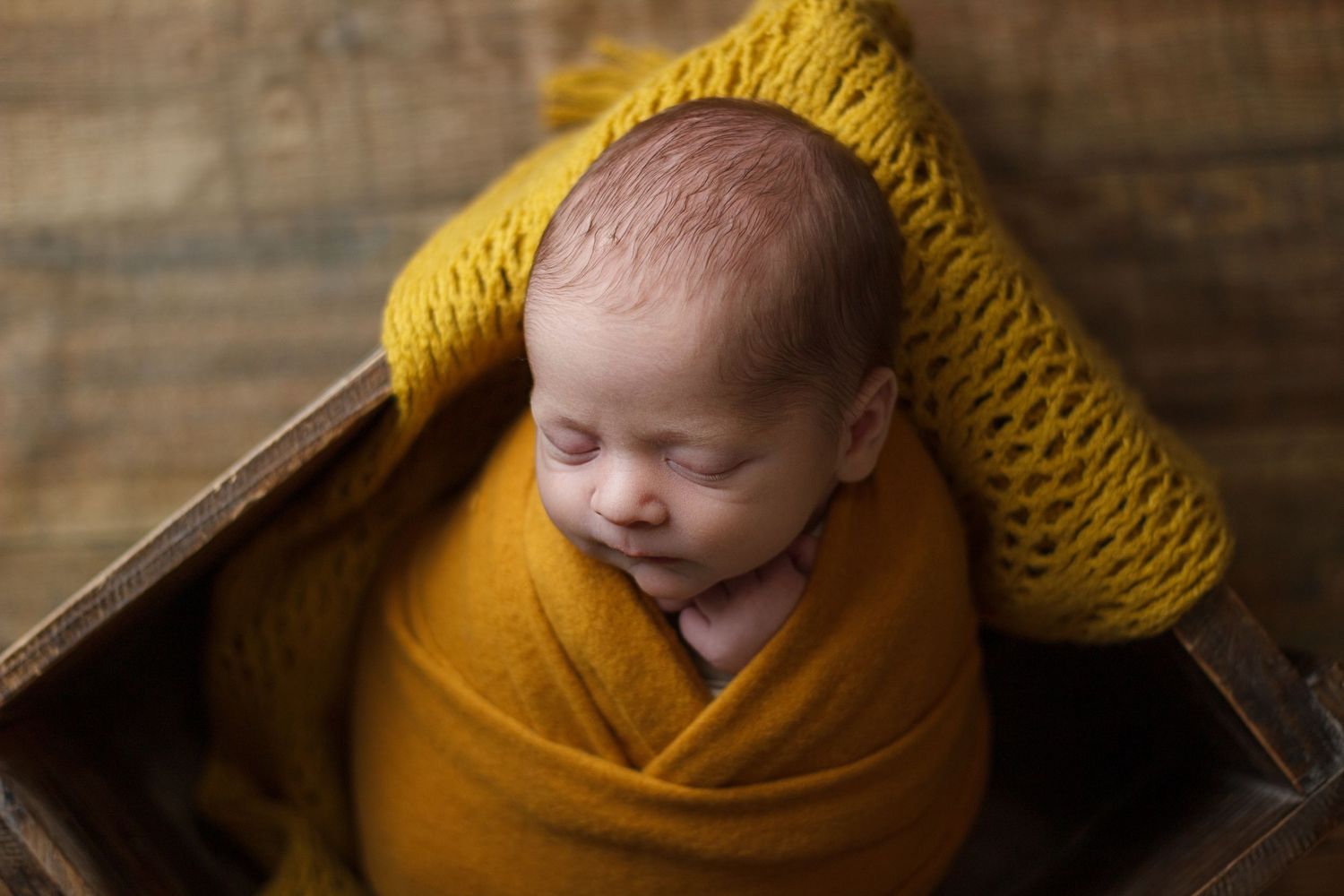 Golden yellow newborn wrap sample for baby photography