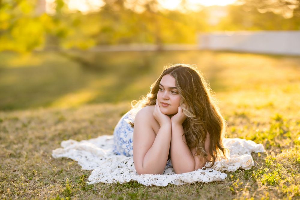 Outdoor portrait session during sunset with soft golden lighting. Photos by Tampa Photographer DigitalMyst Photography