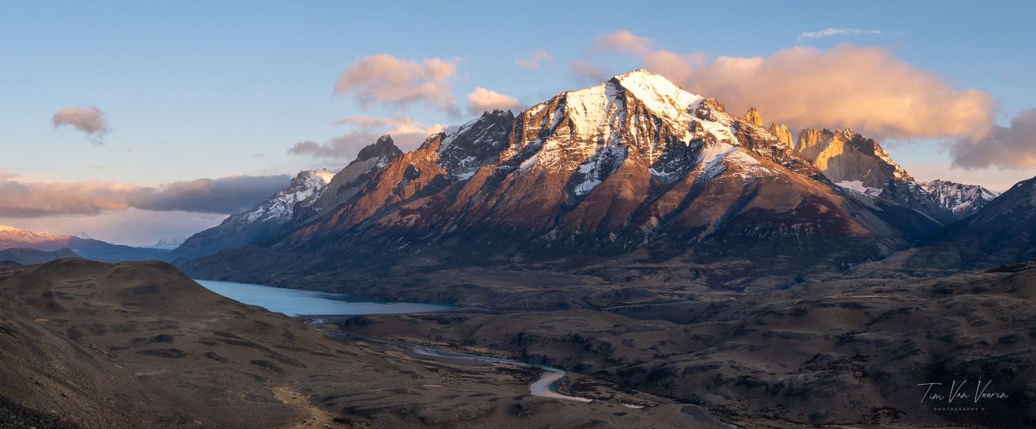 Snow capped Mountain in Torres Del Paine National Park, Chile