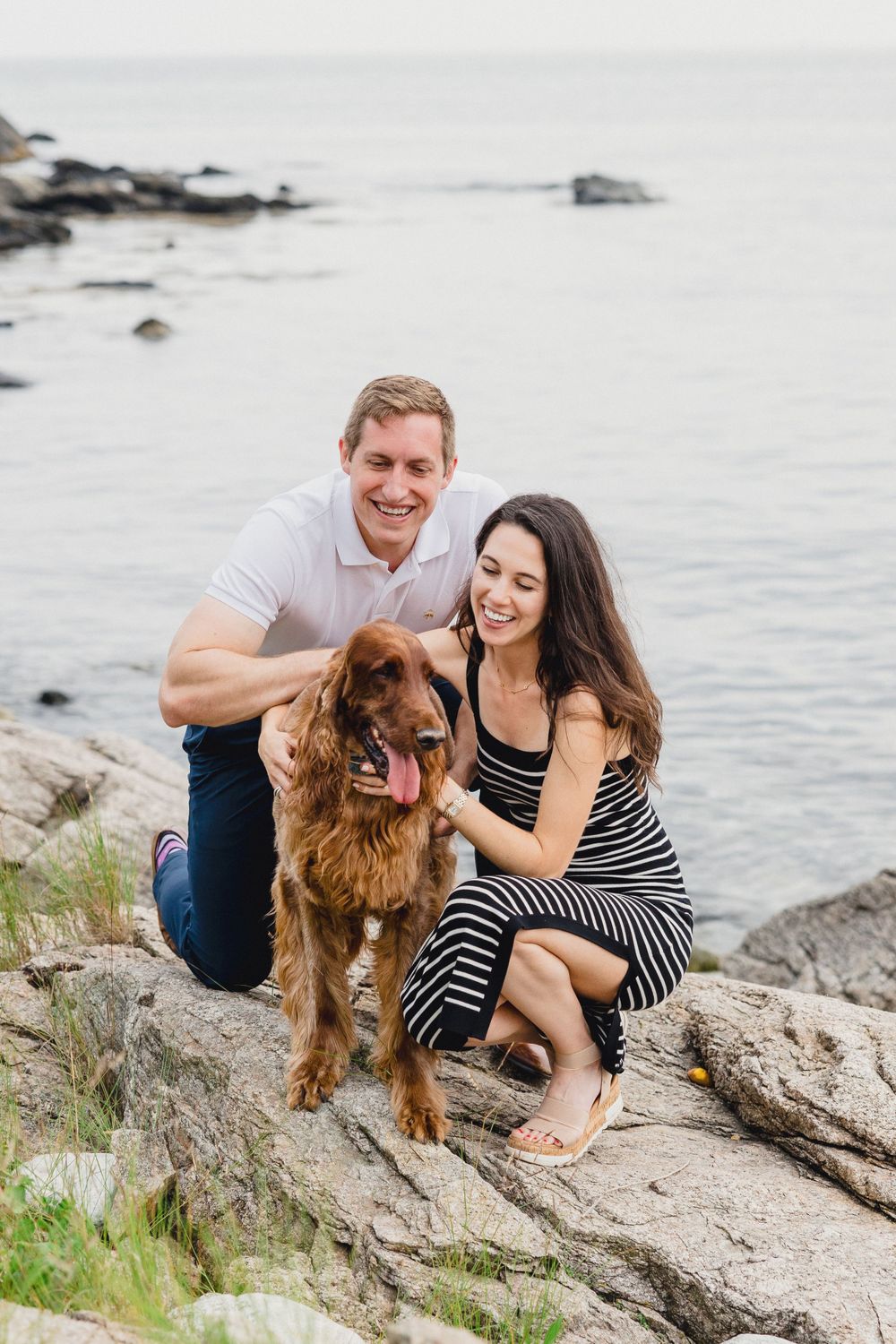 RI engagement photographer, Newport engagement photos, Wedding photographers in Rhode Island,  Cliff Walk, Newport, RI Dogs