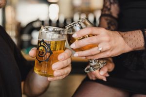 Fun casual engagement photographer, RI wedding and engagement photographer, engagement photo inspo, Bar engagement photos