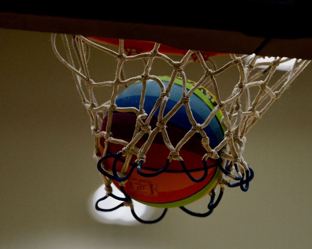 Basketball  through net