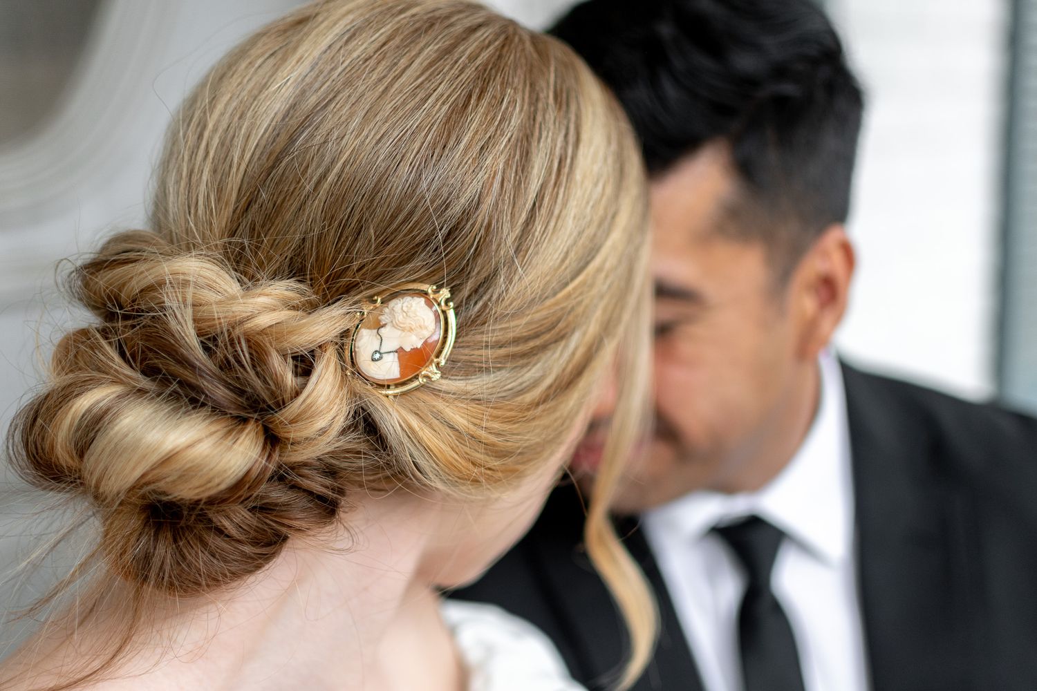 bride and groom together