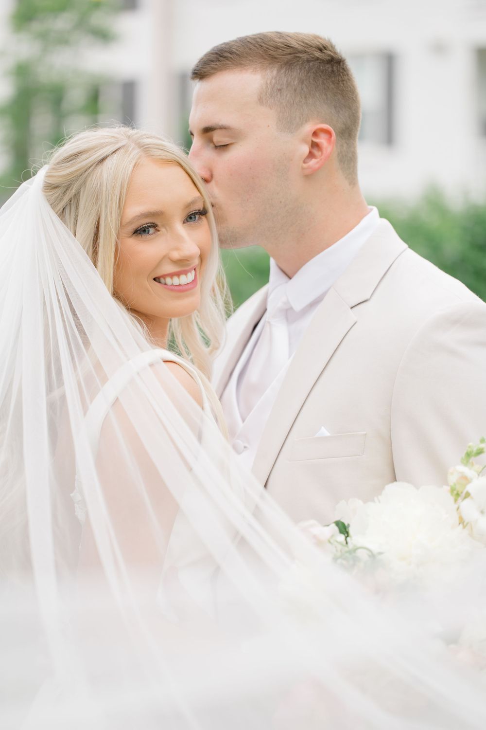 Husband and wife with sweeping vale