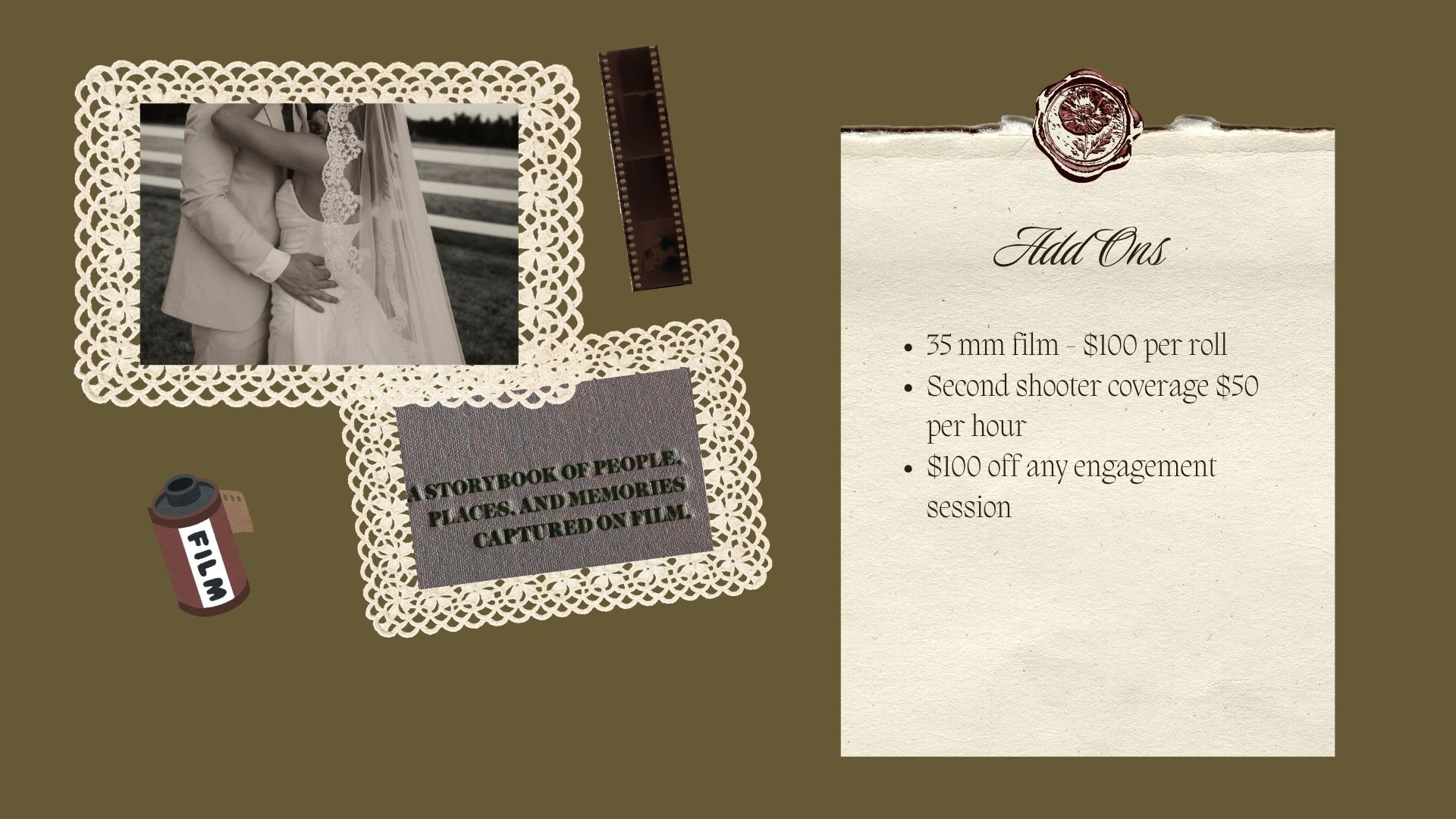 wedding package add ons