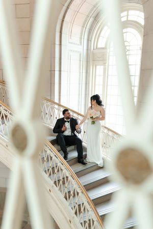 Engagement and elopement photos at Hartford City hall in Hartford, Connecticut. Bride and Groom Portraits
Hartford City Hall Photographer