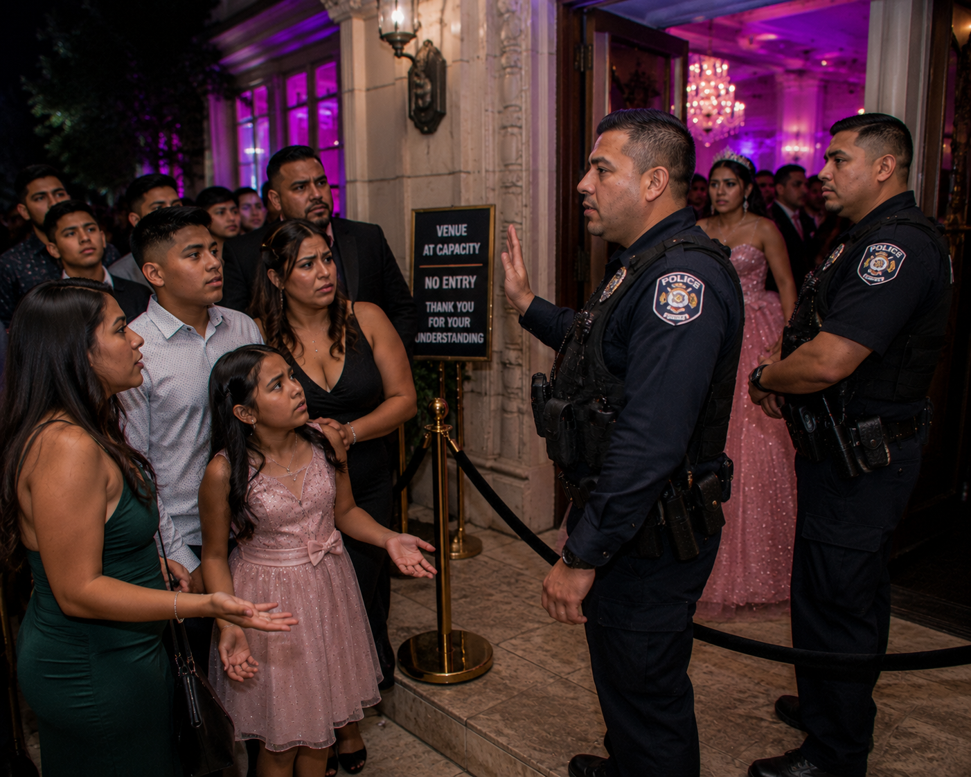 Crowded Quince dance celebration showing open invite Quince planning checklist, venue capacity, guest safety and RSVP organization today